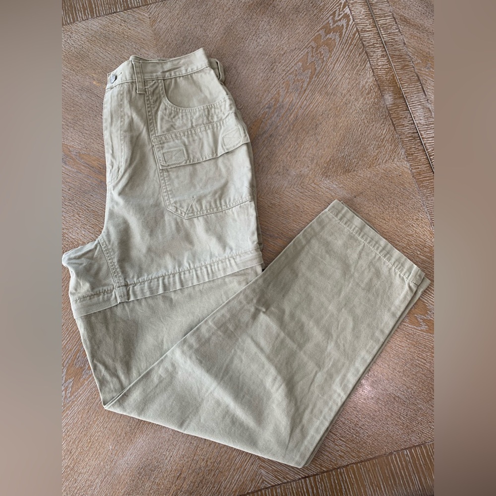 REI Explorer Convertible Unzip Shorts/long Pants sz 14 Tan Waist 32” Inseam 31”